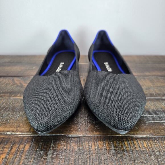 NEW Rothys The Point II Womens 6.5 Flats Slip On Ballet Shoes Black Blue - Picture 3 of 11